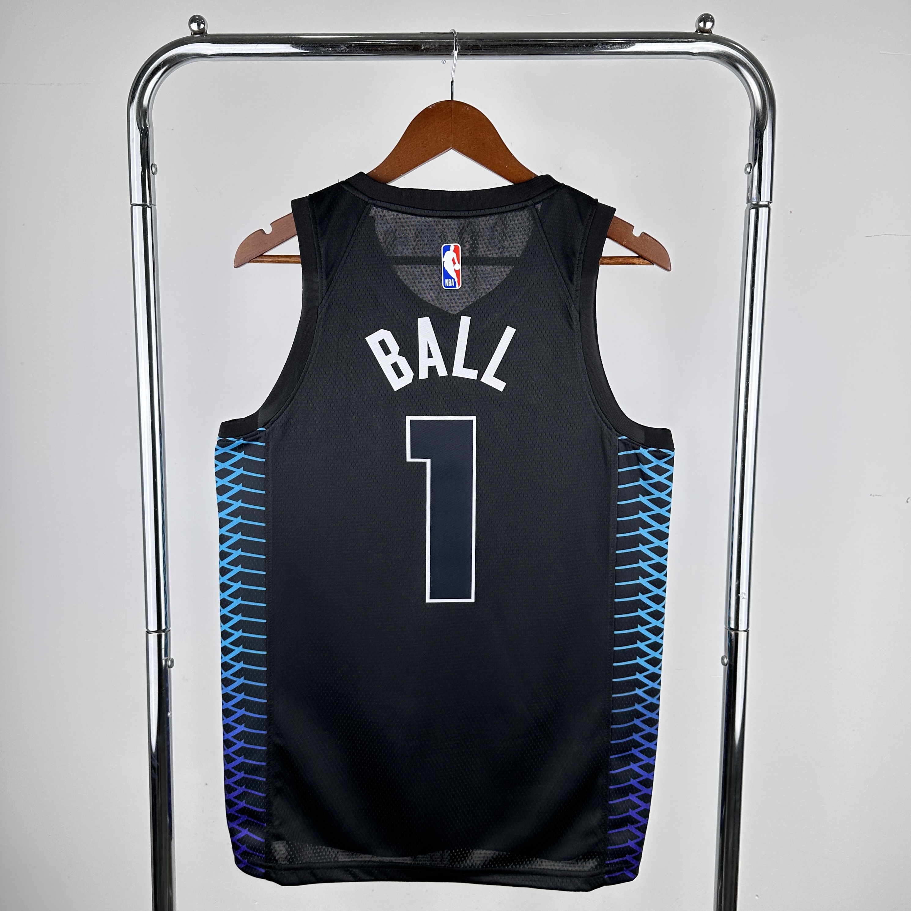Men Charlotte Hornets 1 Ball Black City Edition 2024 NBA Jersey